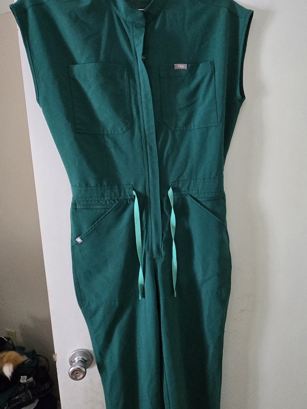 Figs Rafaela Scrub Jumpsuit - Small Hunter Green